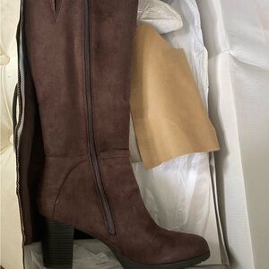 Anne Klein Dark Brown Heeled Boots